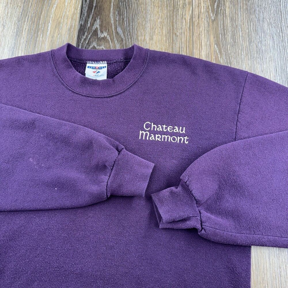 Vintage Chateau Marmont Sweatshirt Mens L Purple Hotel LA USA 90s USA Sweater